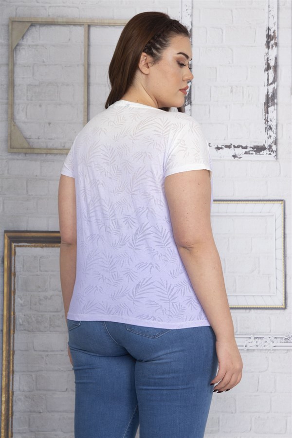 Kadın Lila Düşük Kol Bluz 65N22744