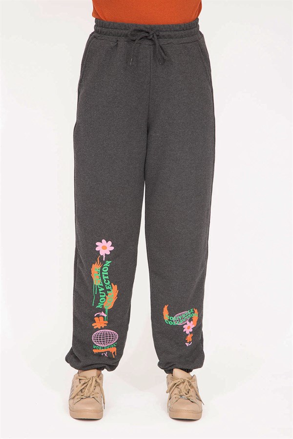 Kadın Füme Baskı Detaylı Eşofman Alt 65N35282