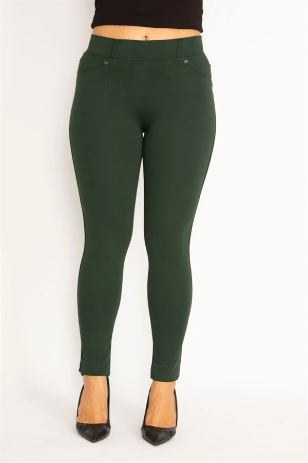 Kadın Antrasit Ön Süs Cep Ve Arka Cepli Tayt 65N34862