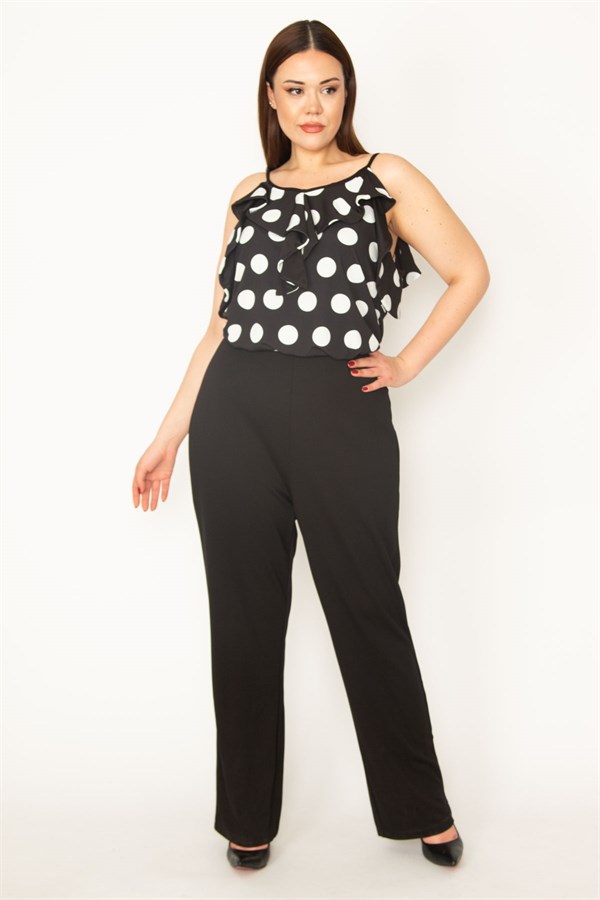 COMBINAISON ROBE NOIRE POUR FEMME, COL EN V, BRETELLES, MANCHES À VOLANTS, CEINTURE À LA TAILLE