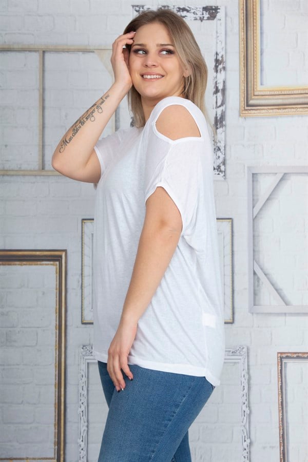 Women's Bone Thin Viscose Fabric Shoulder-Low-Cut Blouse 65N22864