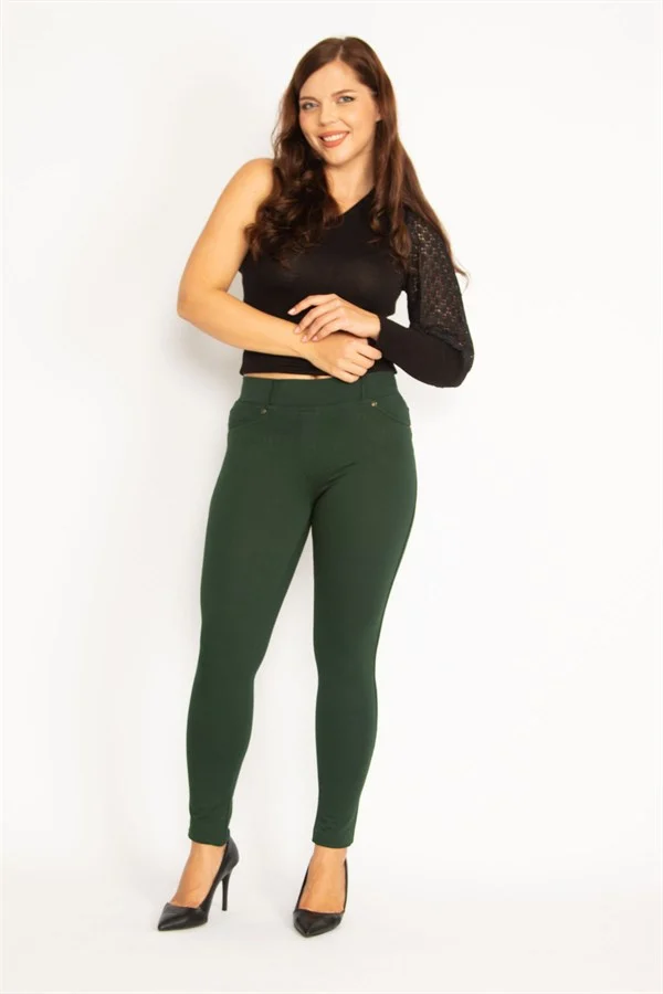 Kadın Antrasit Ön Süs Cep Ve Arka Cepli Tayt 65N34862