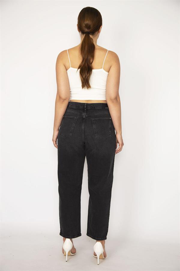 Kadın Büyük Beden Antrasit 5 Cepli Likralı Kot Pantolon