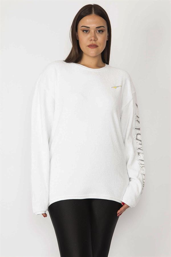 Kadın Kemik Kol Detaylı Havlu Sweatshirt 65N28517