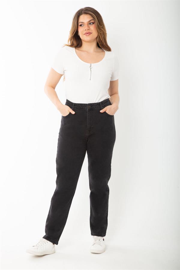 KADIN SİYAH 5 CEPLİ LİKRALI KOT PANTOLON