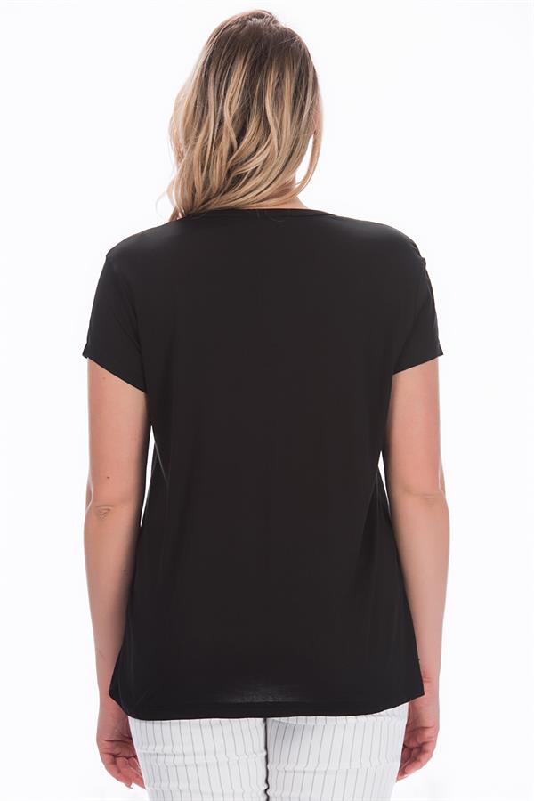 Women's White V-Neck Viscose Blouse 65N22538