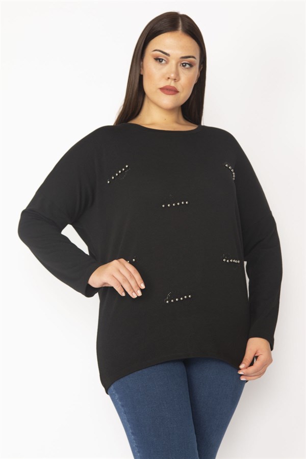 Kadın Kemik Taş Ve Baskı Detaylı Tunik 65N35384