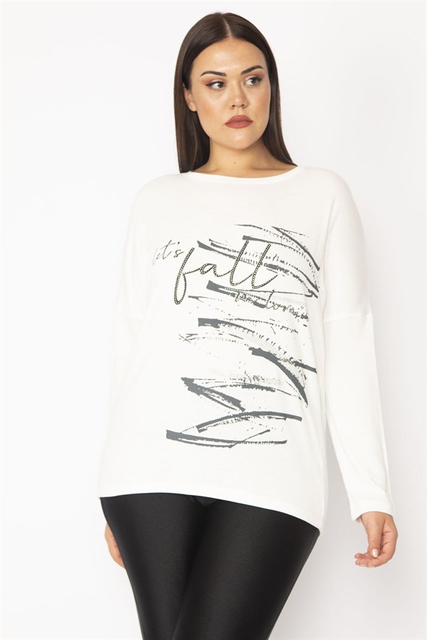 Kadın Kemik Taş Ve Baskı Detaylı Tunik 65N28365