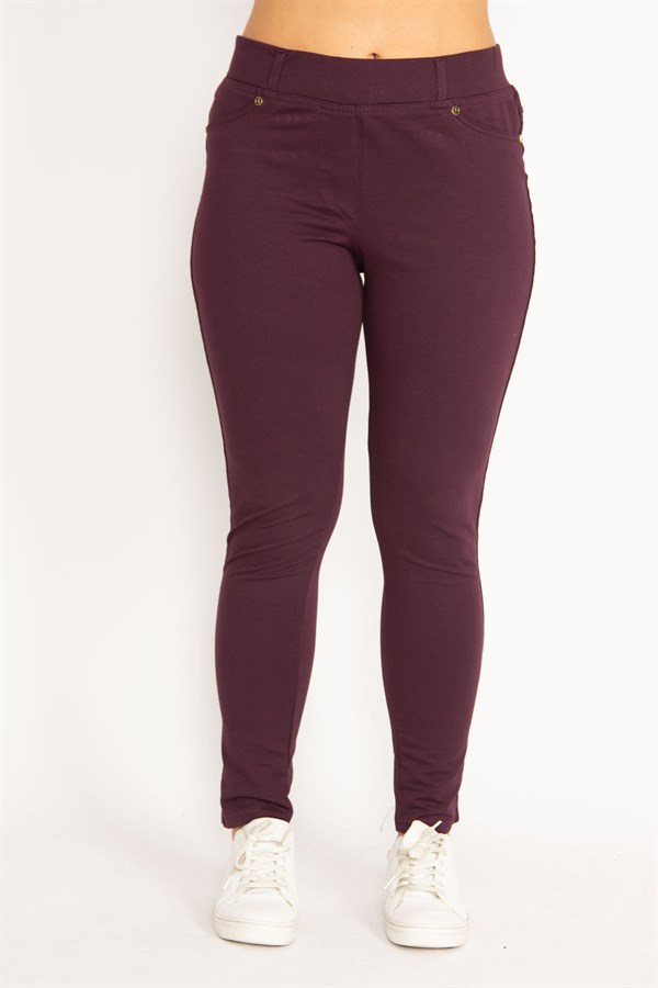 Kadın Antrasit Ön Süs Cep Ve Arka Cepli Tayt 65N34862