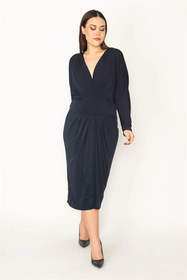 KADIN BORDO GÖĞÜS VE BEL DETAYLI ELBİSE