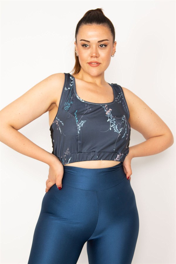 Kadın İndigo Sırt Detaylı Crop Bistüer 65N33329