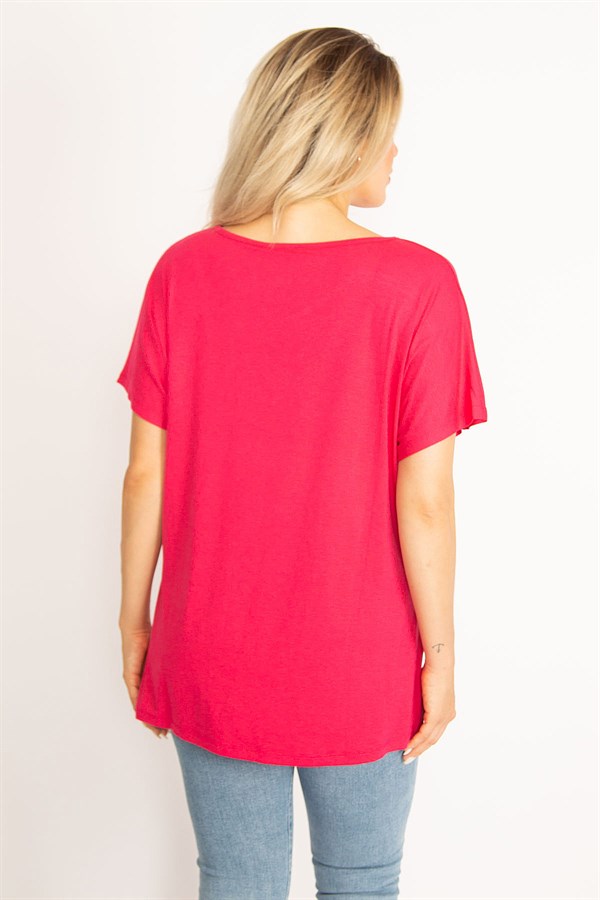 Kadın Fujya Omuz Ve Cebi Sim Detaylı Bluz 65N34526