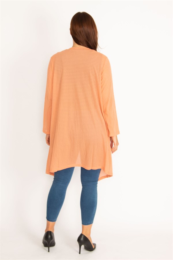 Kadın Oranj Salaş Yaka Hırka 65N34778