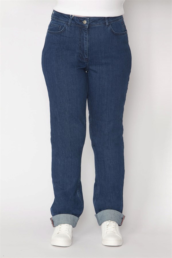 JEAN FEMME BLEU MARINE TAILLE HAUTE 5 POCHES EN LYCRA