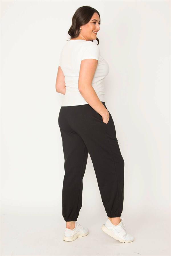 Kadın Gri Pamuklu Kumaş İçi Şardon Paça Ve Bel Lastikli Cep Detaylı Eşofman Alt  65N30436