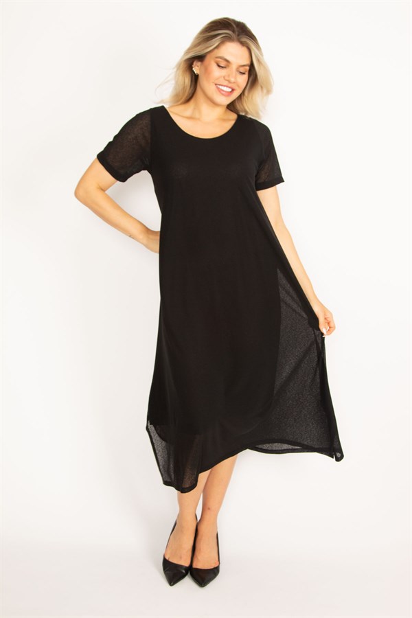 Kadın Siyah Astarlı Krep Elbise 65N34507