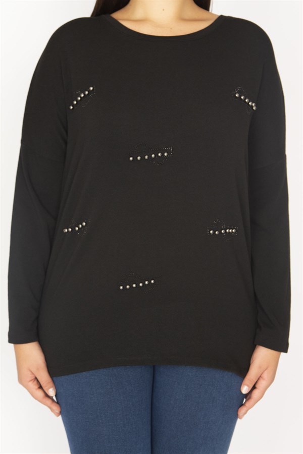 Kadın Kemik Taş Ve Baskı Detaylı Tunik 65N35384