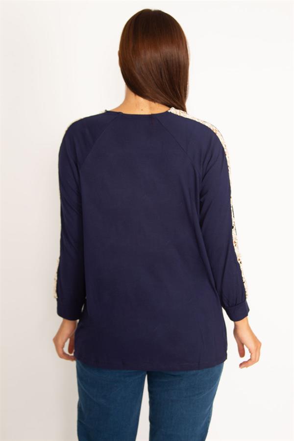 Kadın Bordo Dantel Detaylı Bluz 65N34646