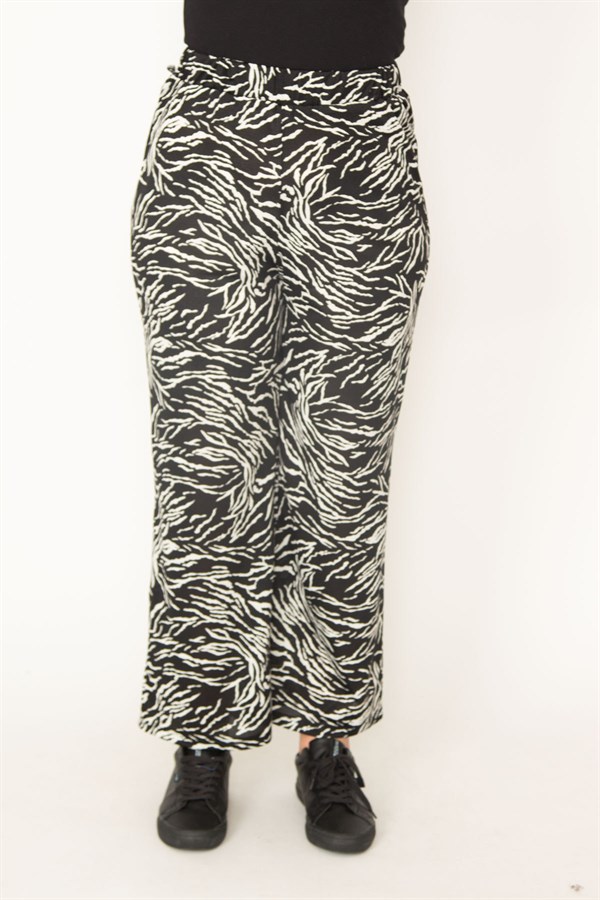 Kadın Kemik Yarım Astarlı Beli Lastikli Pantolon 65N32715