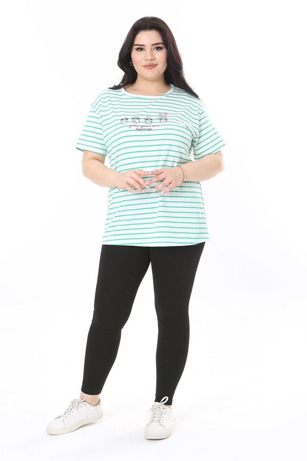 Kadın Büyük Beden Gül Kurusu Bisiklet Yakalı Kısa Kollu Bluz 65N38006