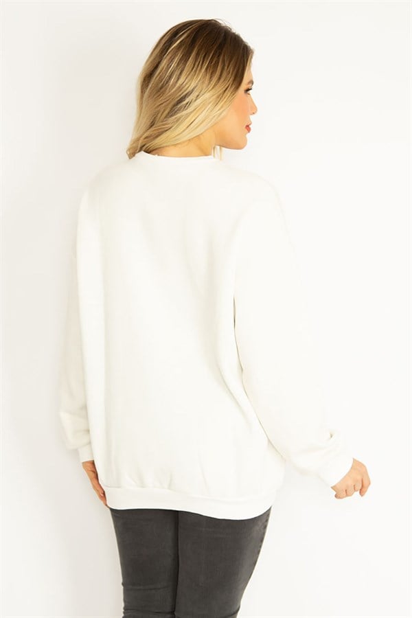 Women's Bone 3 Thread Ribbed Fleece Sweatshirt 65N35072