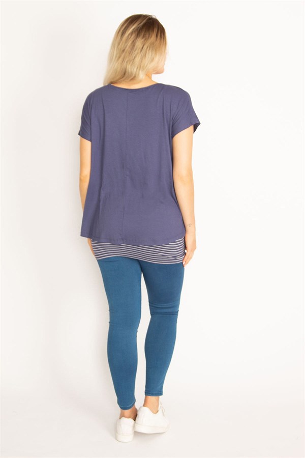 Kadın Indigo Iç Atletli Düşük Kollu Tunik 26N29660