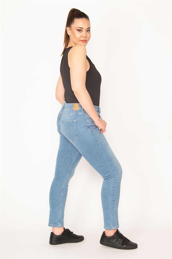 KADIN MAVİ 5 CEP LİKRALI SLİM FİT JEAN PANTOLON