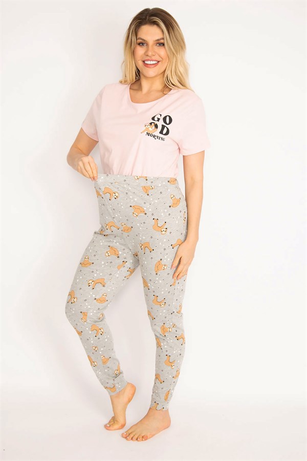 Ensemble pyjama de maternité coloré pour femme, pantalon et chemisier 65N35198
