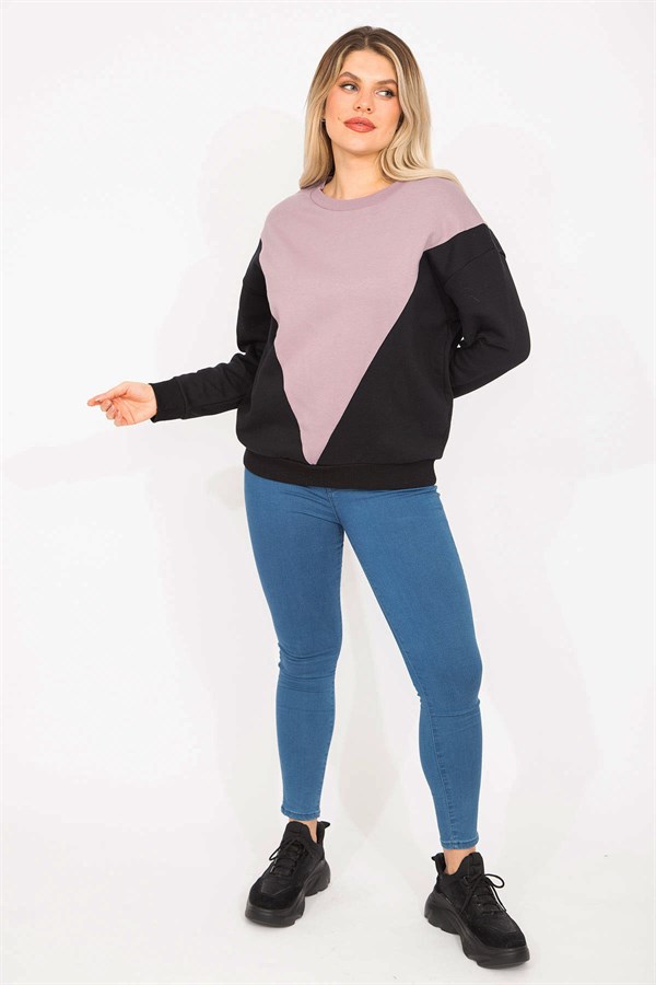 Women's Black Detailed Sweatshirt 65N35306