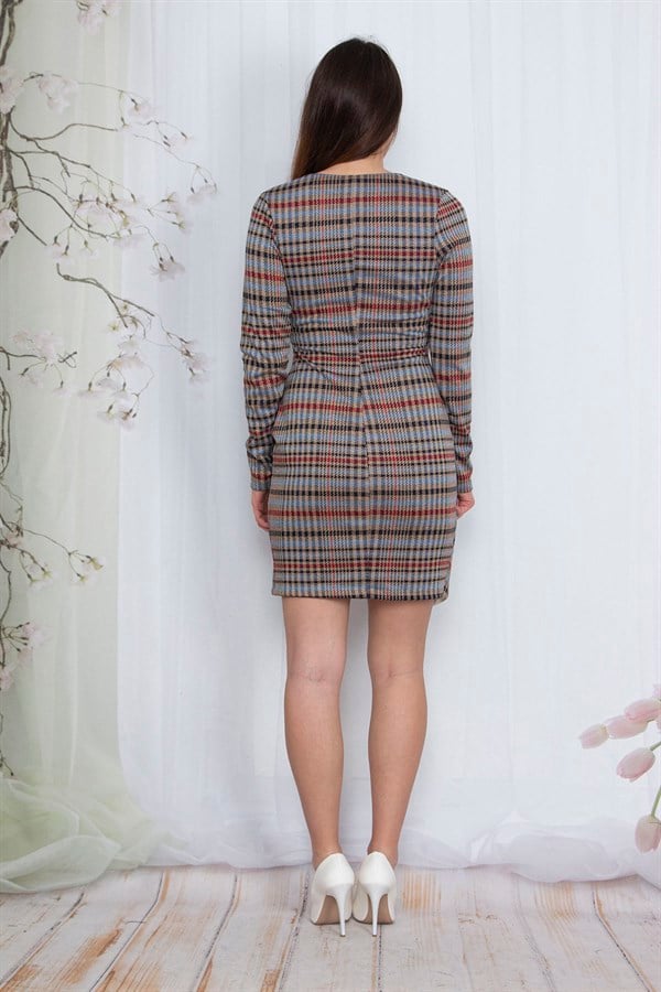 KADIN BEJ ASTARLI KRUVAZE ELBİSE