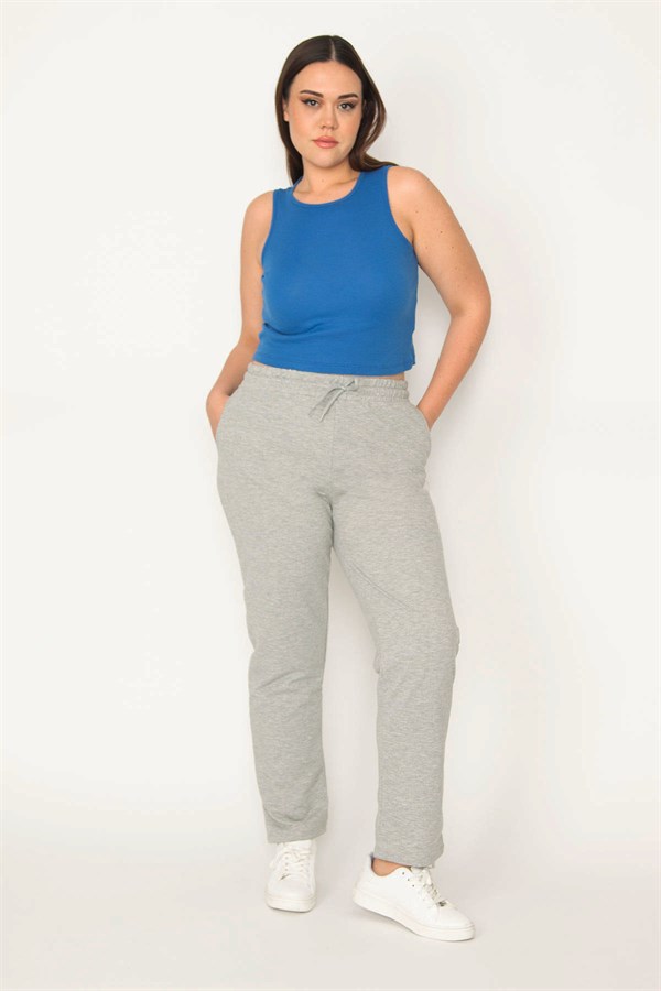 Kadın Gri Bel Lastikli Eşofman Alt 65N31399
