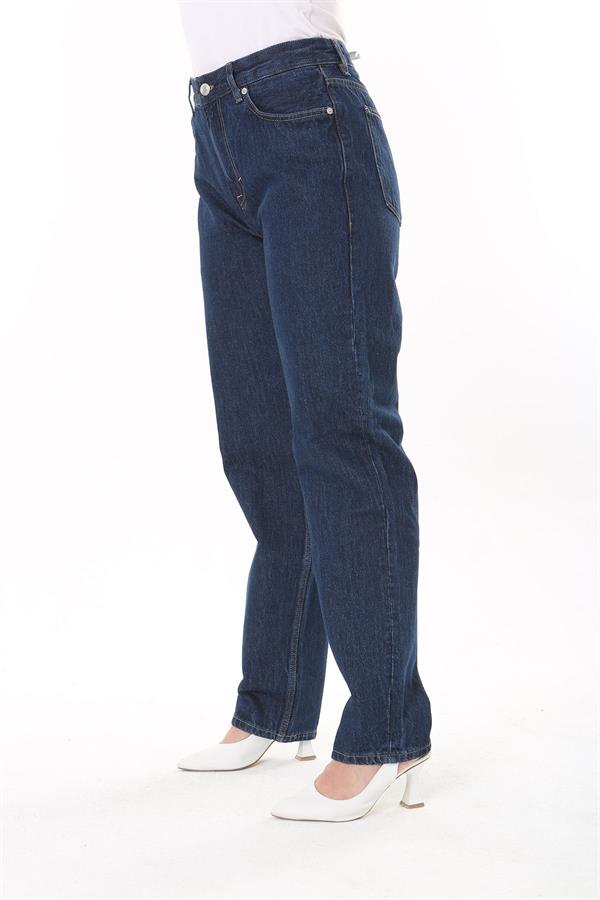 Kadın Büyük Beden Lacivert 5 Cepli Kot Pantolon 65N37848