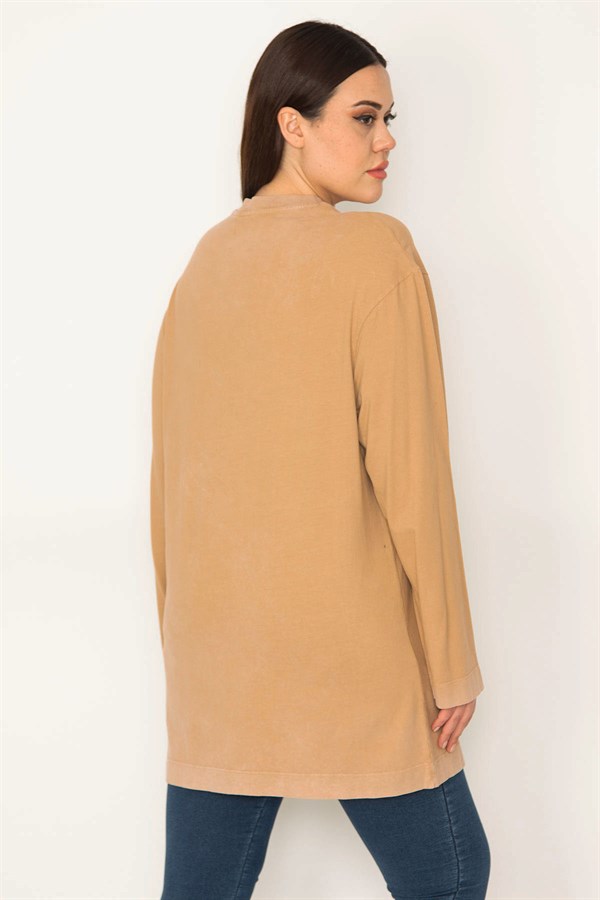 SWEAT-SHIRT IMPRIMÉ BEIGE POUR FEMME