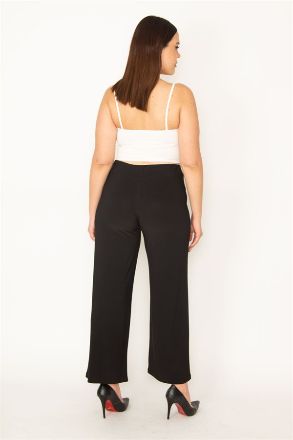 Kadın Lacivert Sandy Kumaş Ütü İzi Çima Dikişli Cepli Pantolon 65N31842