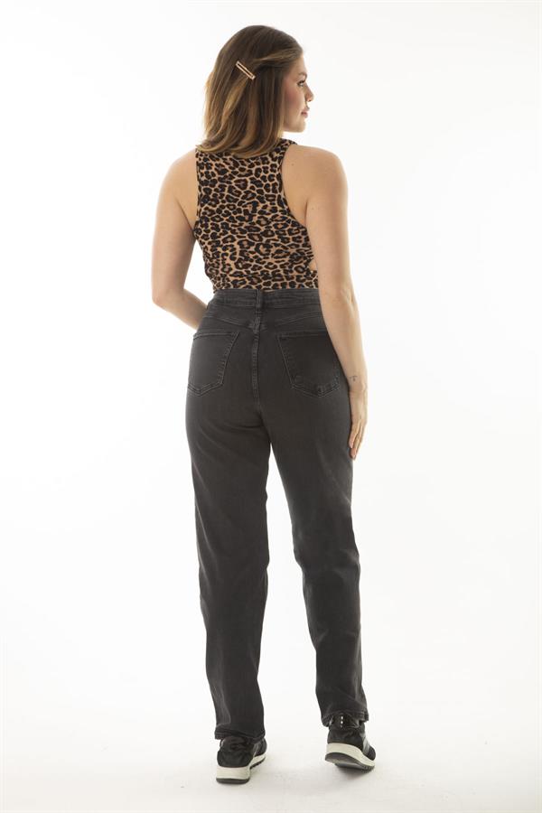 Kadın Büyük Beden Antrasit 5 Cepli Likralı Kot Pantolon 65N37064