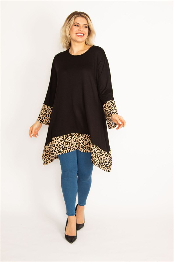 Kadın Leo Etek Ucu Ve Kol Ağzı Garnili Tunik 65N34736