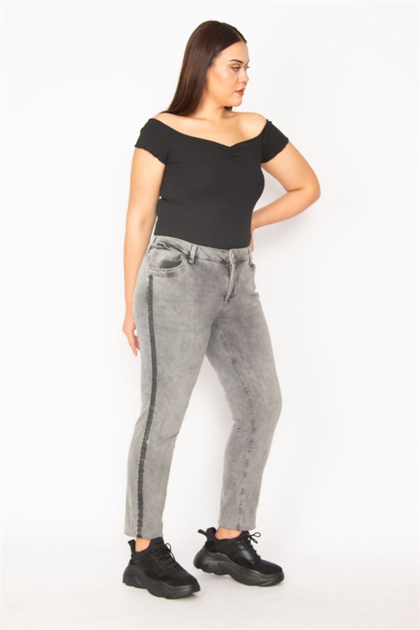 Kadın Füme Yıkama Efektli 5 Cepli Kot Pantolon 65N29867
