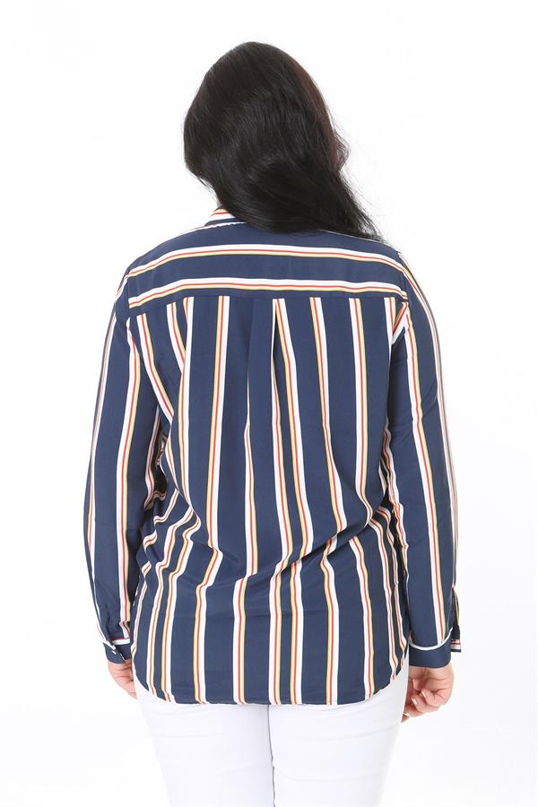 Kadın Büyük Beden Bej Dokuma Viskon Kumaş Kapalı Anvelop Bluz 65N37614