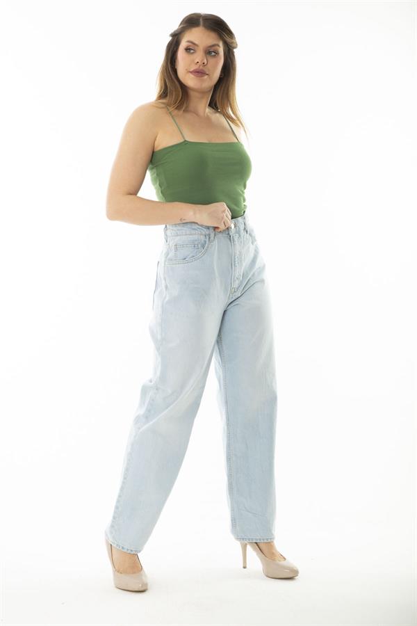 Kadın Büyük Beden Mavi 5 Cepli Kot Pantolon 65N36999