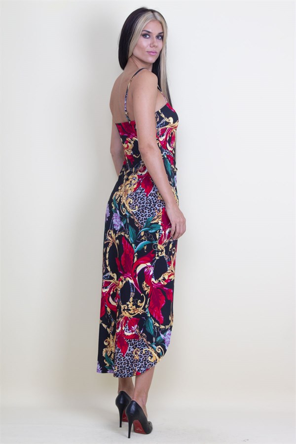 DRESS WITH STRAP FRONT DETAILED