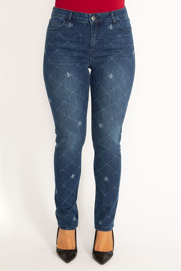 Kadın Lacivert Likralı 5 Cep Kot Pantolon 65N34535