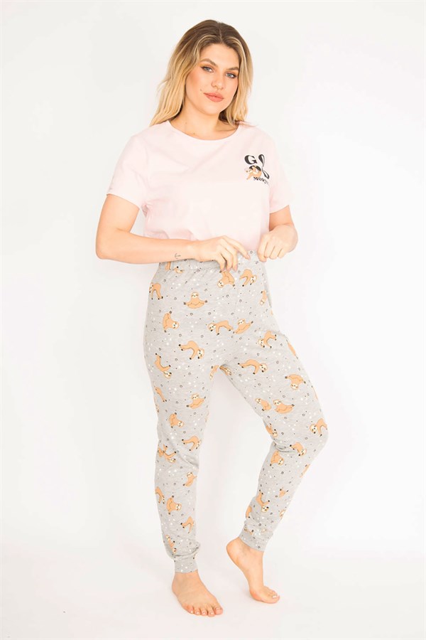 Ensemble pyjama de maternité coloré pour femme, pantalon et chemisier 65N35198