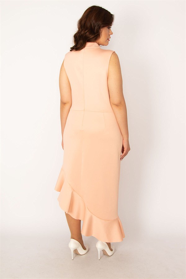 Women's Bone Hem Flounce Back Hidden Zipper Dress 26A33620