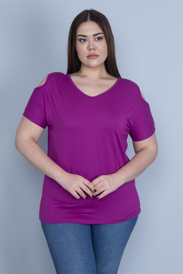 Kadın Beyaz Omuz Dekolteli Viskon Bluz 65N22698