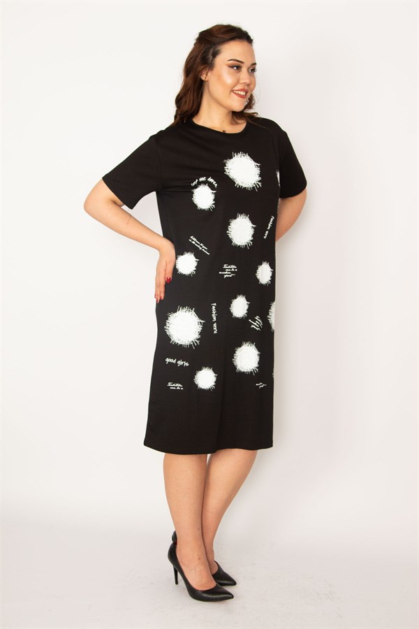 Kadın Kırmızı Ön Baskılı Viskon Elbise 65N33248