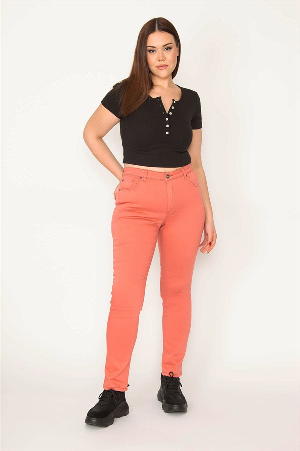 KADIN PEMBE YÜKSEK BEL 5 CEP PANTOLON