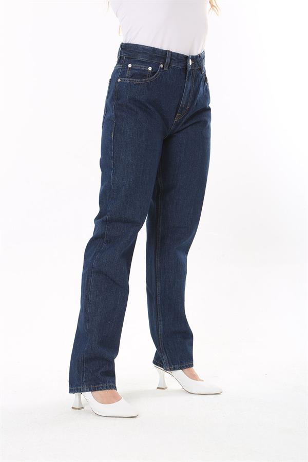 Kadın Büyük Beden Lacivert 5 Cepli Kot Pantolon 65N37848