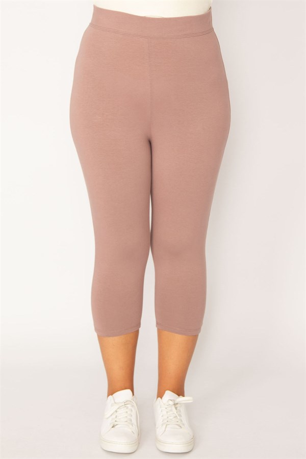 Kadın Bebe Mavisi Pamuklu Kumaş Tayt Kapri  65N34124