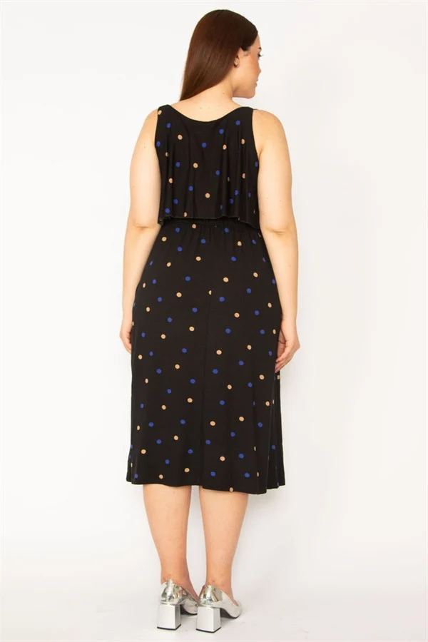 Kadın Kemik Göğüs Volanlı Askılı Elbise 65N33212