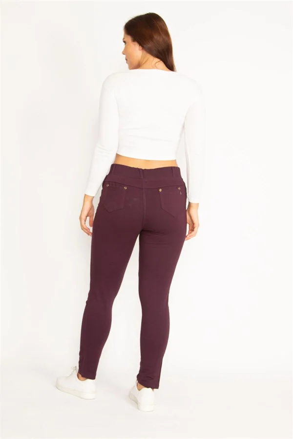 Kadın Antrasit Ön Süs Cep Ve Arka Cepli Tayt 65N34862